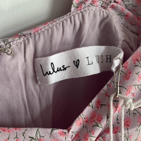 Lulu’s Purple & Pink Floral Middie Dress - NWT -Size S - Picture 5 of 7